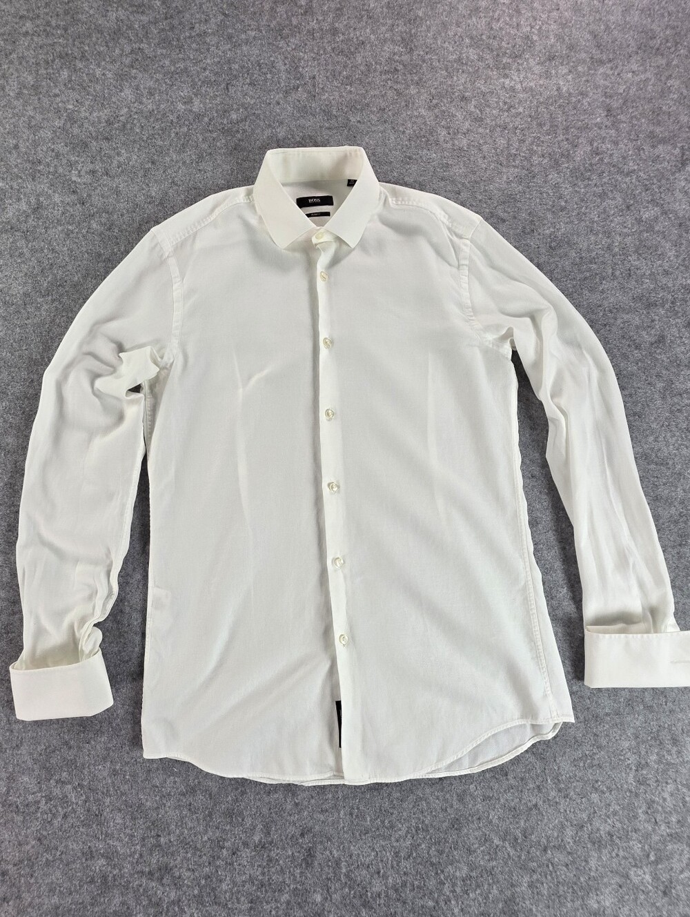 Hugo Boss Shirt Men's 15.5 Slim Fit Long Sleeve Dress French Cuff Formal